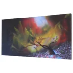 Lonely tree landscape acrylic painting with dramatic sky