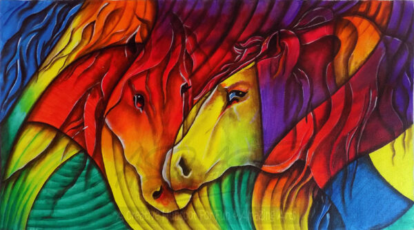 HORSES-AFFECTION-ABSTRACT-PAINTING