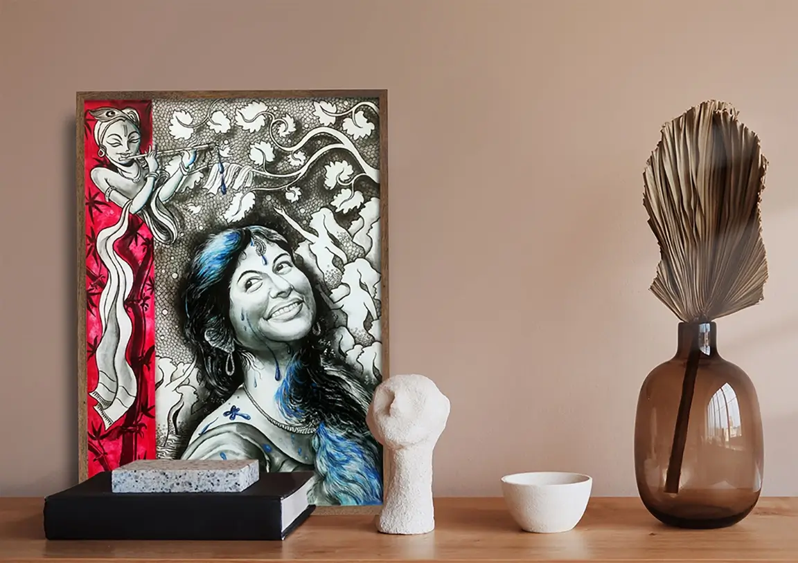 Krishna devotion painting colourful celebration – ASP Arts