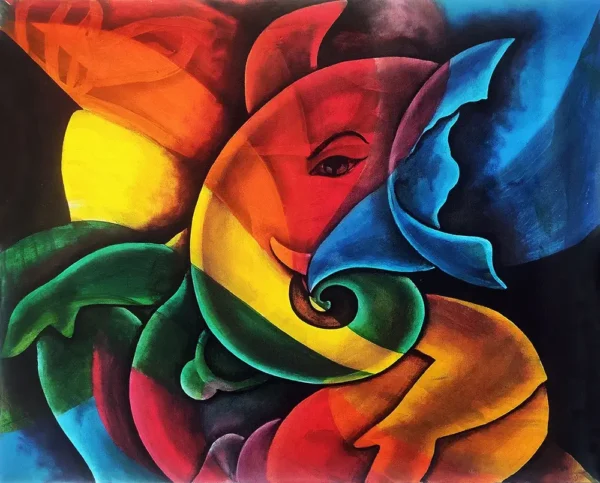 Abstract Rainbow Ganesha