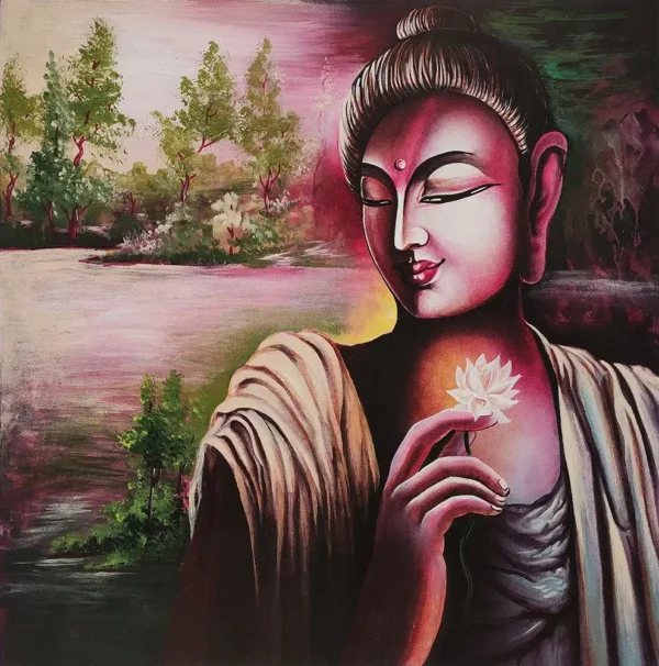 BUDDHA-RED-WITH-FLOWER