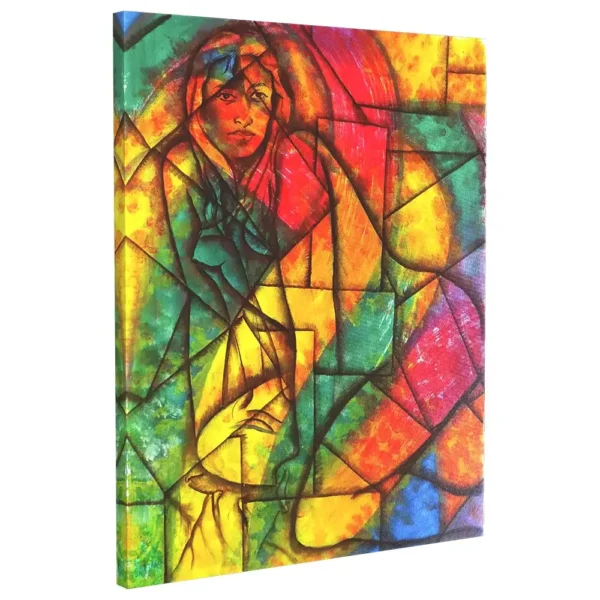 Abstract nude woman in cubist abstract style