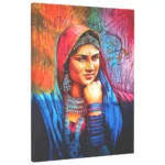 Colourful Rajasthani traditional girl portrait painting