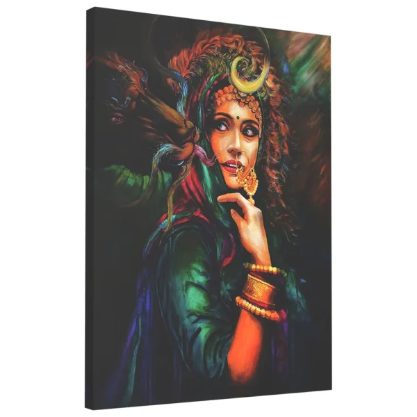 Rajasthani Iron Lady with dragon fantasy painting