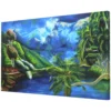 Kerala scenery landscape acrylic painting with backwaters