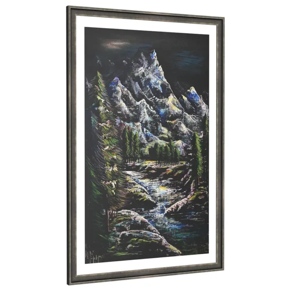 Textured mountain landscape palette knife painting