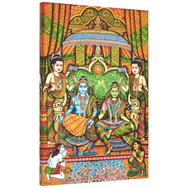 Traditional Kerala mural of Rama and Sita