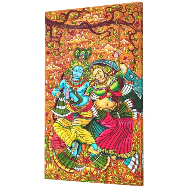 Radha Krishna Jhula Leela mural art