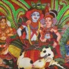 Krishna Rukmini marriage Kerala mural painting