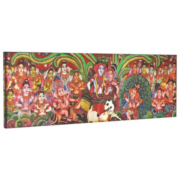 Divine wedding of Krishna and Rukmini mural art