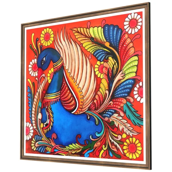 Colorful peacock mural painting