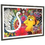 Shakuntala mural with swan and lotus