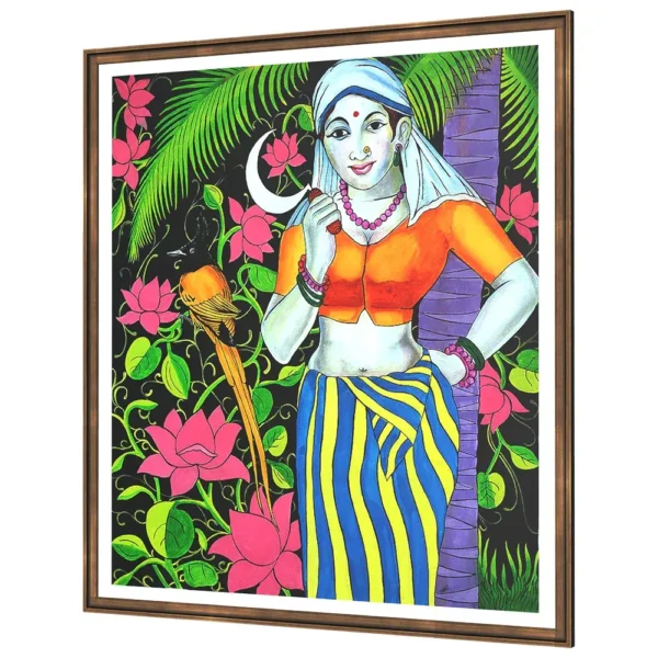 Traditional Kerala mural village woman