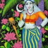 Kerala farmer lady mural painting