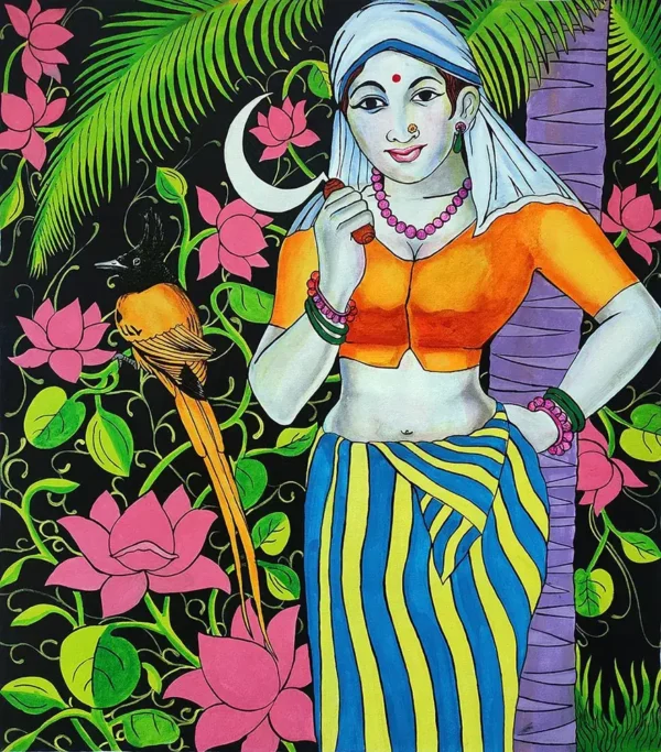 Kerala farmer lady mural painting