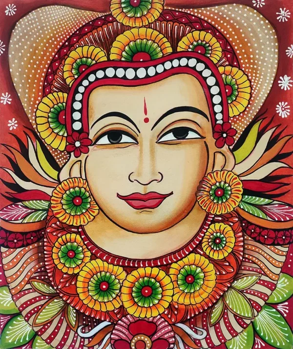 Kerala mural god face painting