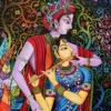 Krishna Radha Kerala mural painting