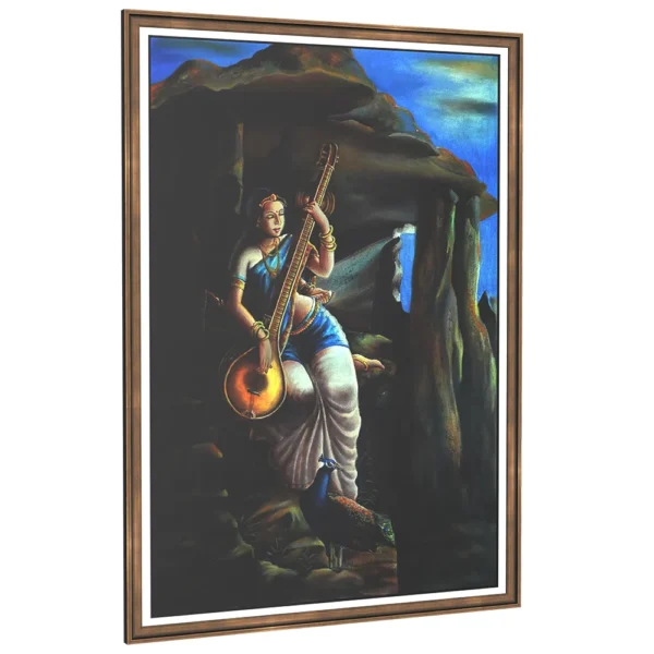 Traditional Saraswati with Veena painting