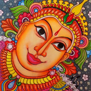 Kerala mural deity face painting